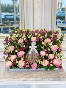 Luxury Dark Pink Standing Flowers Arrangement