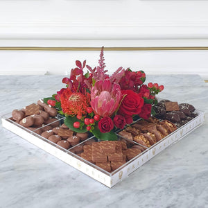 Medium - Luxury Chocolate Collection Tray with Flowers