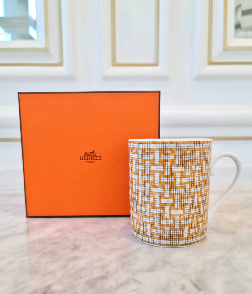 Luxury Orange Arrangement with Chocolate Bowl & Hermes Gift