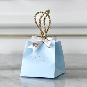 5 Blue Giveaway Bags with Mini Chocolate box