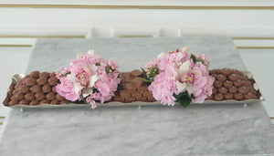 Medium Luxury Tray With Chocolates & Flowers